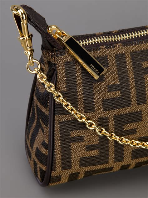 brown fendi bag with white stitching|fendi shoulder bag brown.